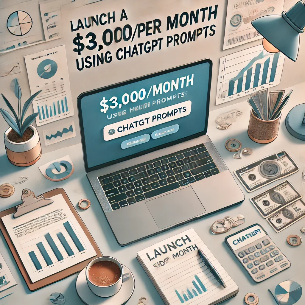 $3,000 per month side hustle using ChatGPT prompts.