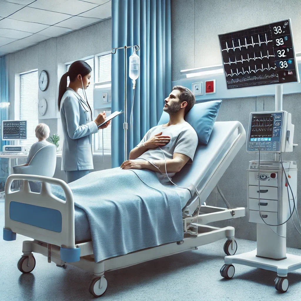 heart patient in a hospital setting,